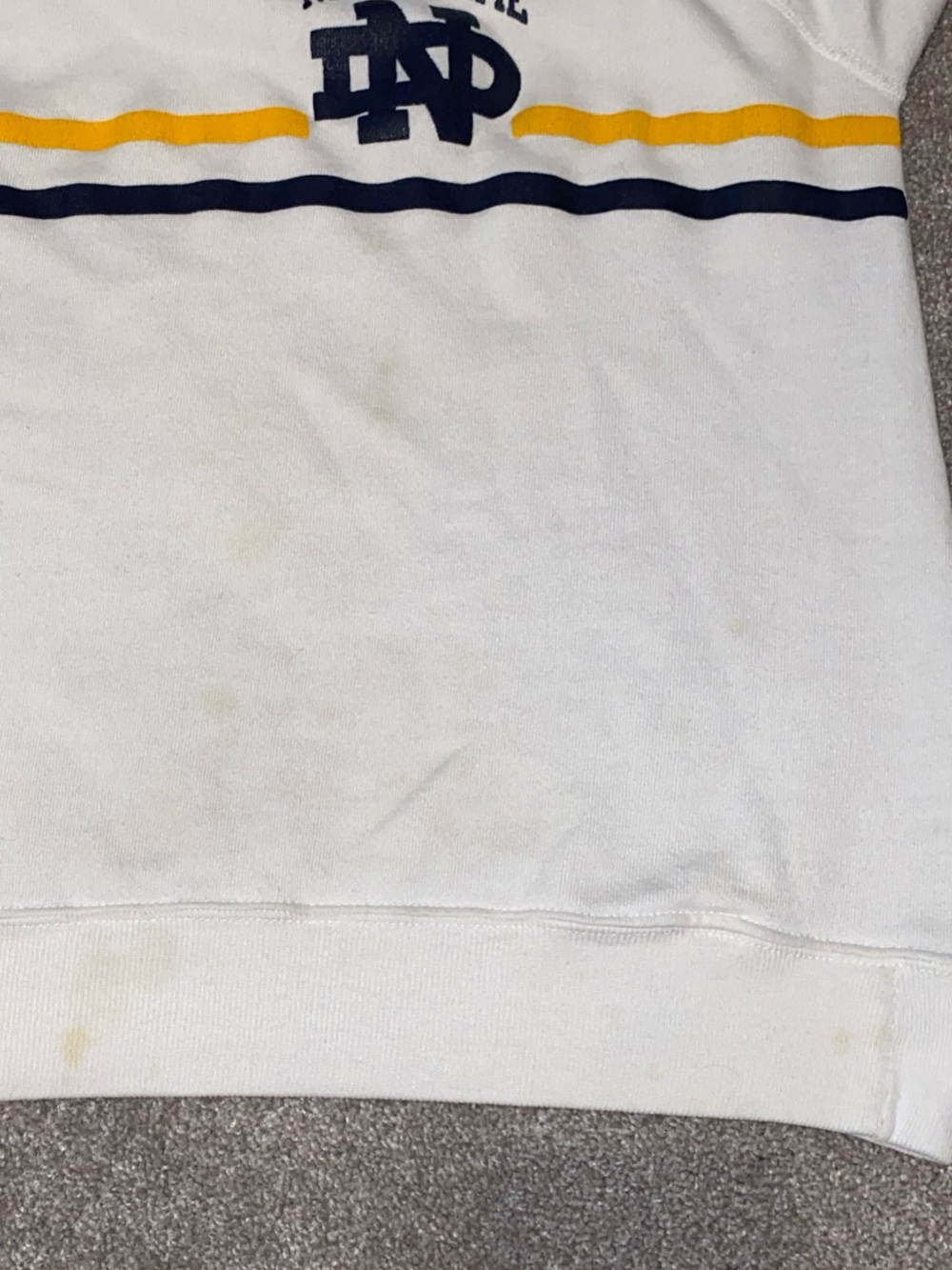 Vintage 80s Champion Notre Dame Fighting Irish Short Sleeve Sweatshirt Size L - Picture 7 of 7
